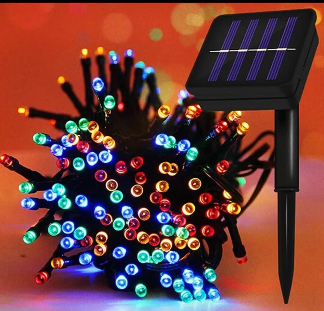 LUCES NAVIDEÑAS CON PANEL SOLAR DE 10 METROS | ENVIO GRATIS TODO PERU