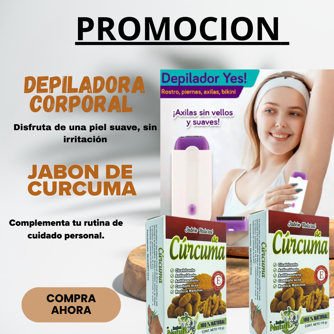 Depiladora Corporal YES + 2 Jabones de Cúrcuma