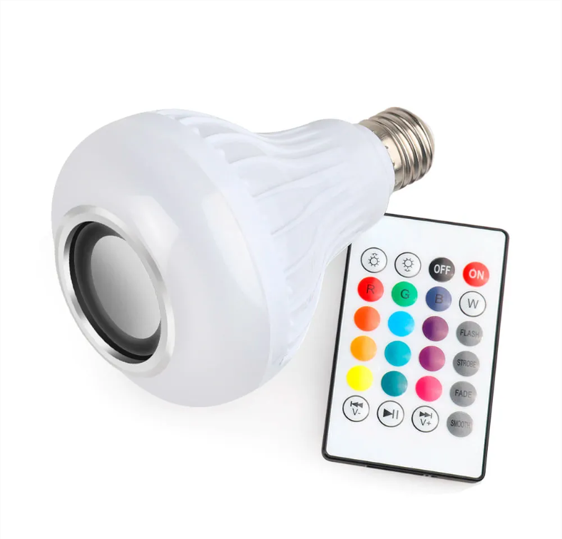 Foco LED RGB con Parlante Bluetooth - Foco Musical Inteligente Luz Blanca + Multicolor - ENVIOS GRATIS