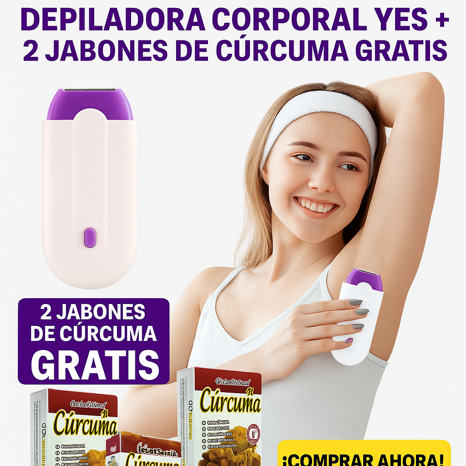 Depiladora Corporal YES + 2 Jabones de Cúrcuma GRATIS