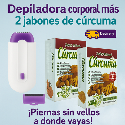 Depiladora Corporal YES + 2 Jabones de Cúrcuma