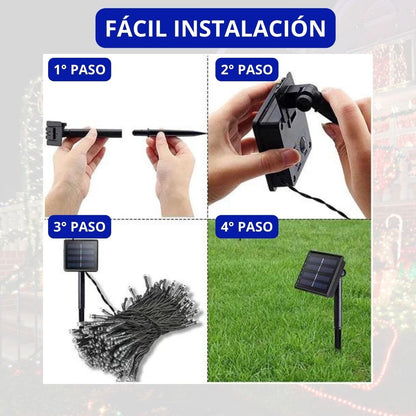 LUCES NAVIDEÑAS CON PANEL SOLAR DE 10  METROS | ENVIO GRATIS TODO PERU