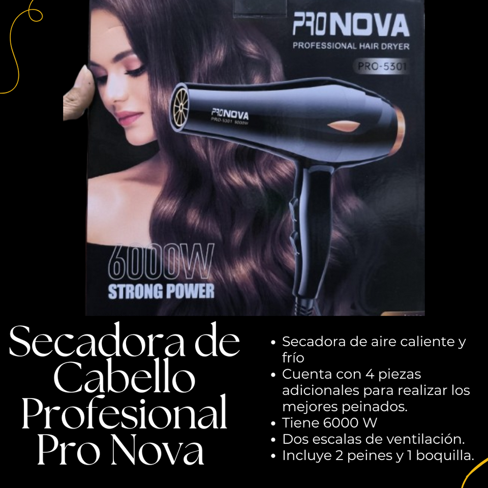 Secadora de Cabello Profesional Pro Nova 6000W