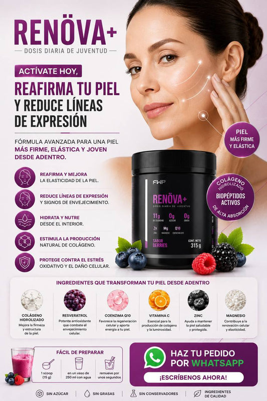 COLAGENO CON BIOPEPTIDOS ACTIVOS RENÖVA+ ENVIOS GRATIS