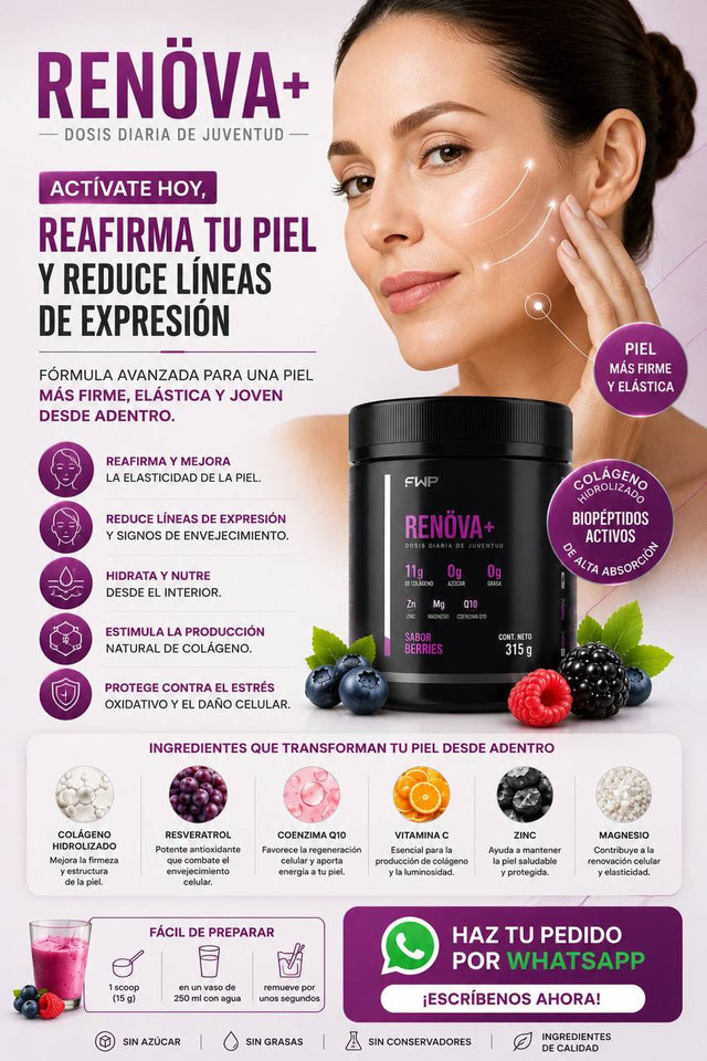 COLAGENO CON BIOPEPTIDOS ACTIVOS RENÖVA+ ENVIOS GRATIS