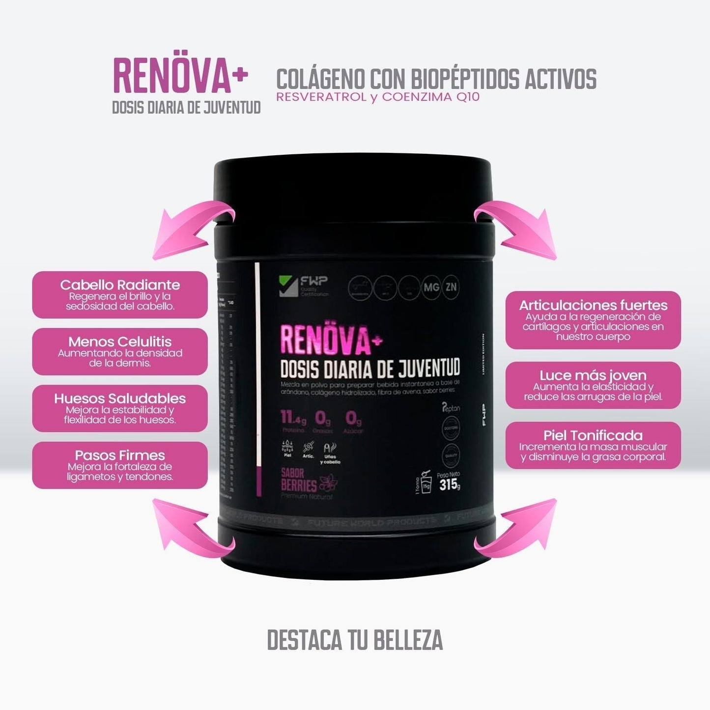 COLAGENO CON BIOPEPTIDOS ACTIVOS RENÖVA+ ENVIOS GRATIS